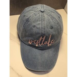 Adams Westlake Blue Denim Baseball Cap Pink Embroidered Dad Hat LP101